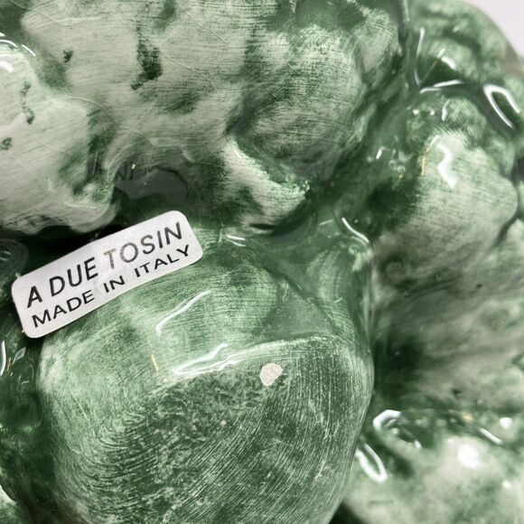 Vintage A Due Tosin Italy Majolica Ceramic Broccoli Art Pottery Vegetable 6x 4” - Picture 8 of 10